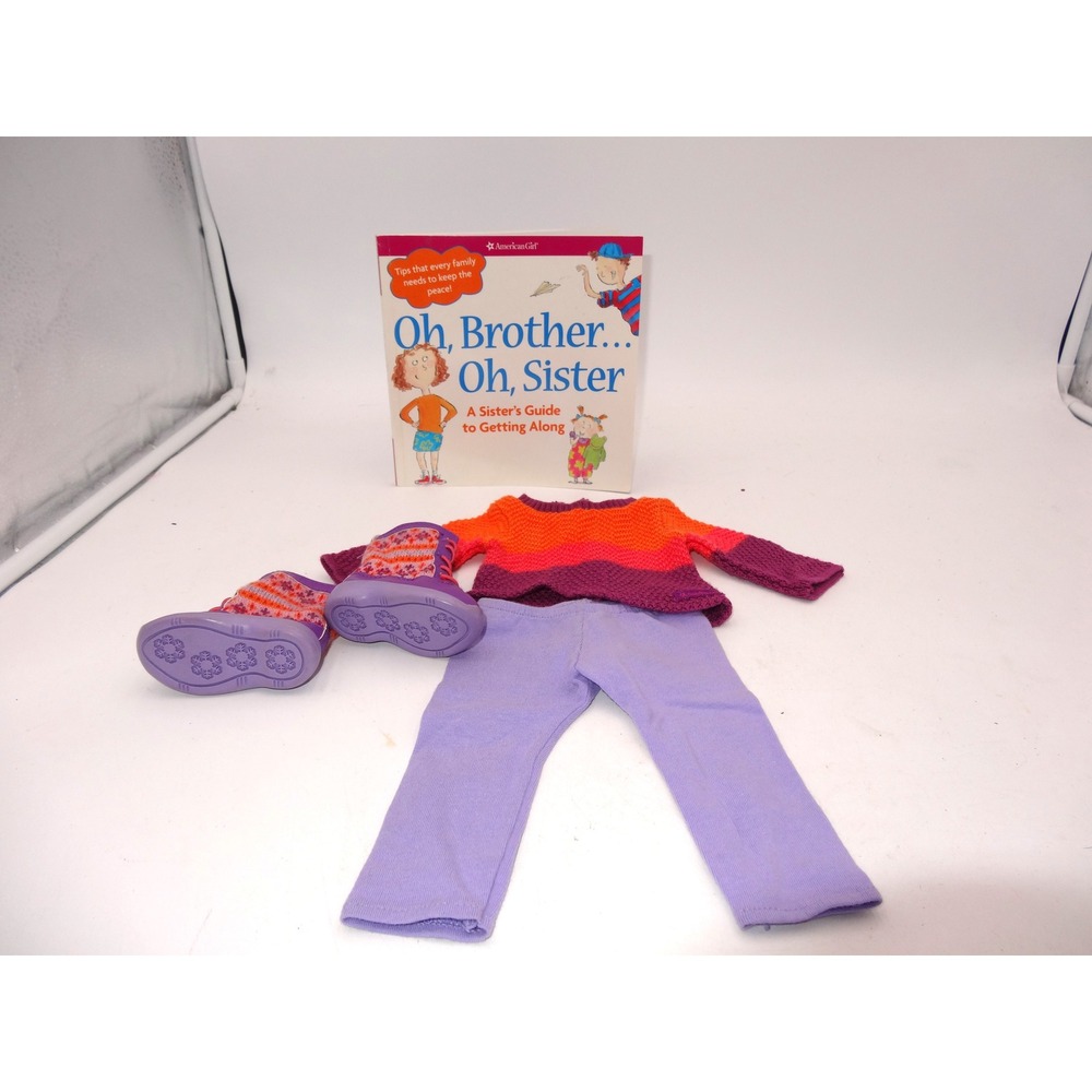 American Girl Doll Warm Winter Outfit Boots Shirt Pants and Book Set